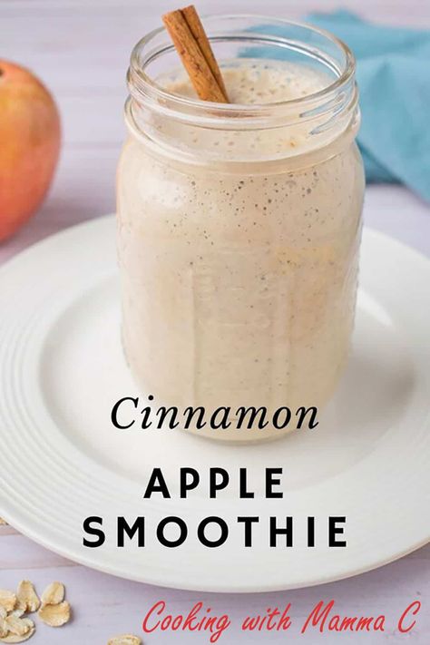 This Cinnamon-Apple Smoothie with Oats tastes like apple pie but is vegan, gluten free and guilt free! Enjoy it for a healthy breakfast that includes two servings of fruit! #applesmoothie #oatmealsmoothierecipes #applesmoothiehealthy Apple Smoothie Recipes, Blender Smoothie, Apple Smoothie, Smoothie Fruit, Oatmeal Smoothie Recipes, Best Smoothie, Oat Smoothie, Smoothie Recipes Healthy Breakfast, Breakfast Smoothie Recipes