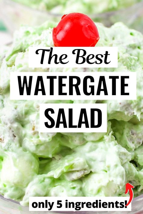 Watergate Salad Recipe, Dessert Salad Recipes, Congealed Salad, Easy Fruit Salad Recipes, Watergate Salad, Fruit Salad Easy, Jello Desserts, Jello Salad, Cold Salad