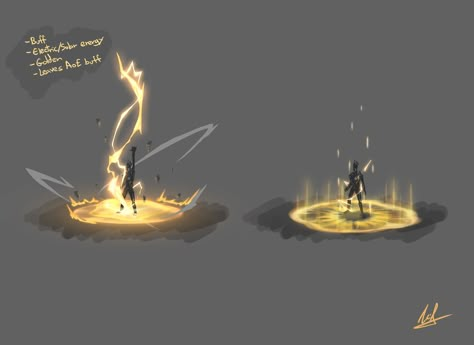 Explosion Powers, Thunder Magic Art, Anime Electricity Powers, Fire Powers Visuals, Magic Fx Concept Art, Anime Electricity Powers Gif, Magical Girl Outfit, Vfx Tutorial, Yellow Candles