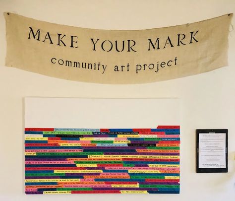 We have an Art Hive at One Heart Counseling Center and we want to share the different community art projects that our community has done over the past year. Community Art Projects Ideas, Community Building Art Projects, Communal Art Projects, Art Collaboration, Art Walk Ideas, Collective Art Projects, Community Themed Art Projects, Future And Past Art, Community Liaison Office