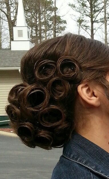 My Pin-curls for church today! Apostolic Pentecostal Hairstyles, Pentecostal Hair, Apostolic Hair, Pentecostal Hairstyles, Church Hairstyles, Apostolic Pentecostal, Church Camp, Pin Curls, Formal Hairstyles