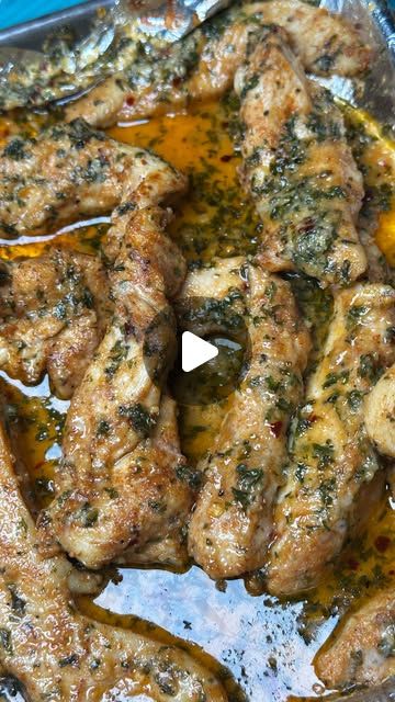 Natalie Whelchel on Instagram: "Baked Garlic Parmesan Chicken #roastedgarlicandparmesan #garlicandparmesan #chickenbreast #garlicparmesantenders #garlicparmesanchickentenders #easyrecipe #dinnerideas #recipesforyou #recipesoftiktok #fyp
#fyp≥ #viralvideo #viralrecipe
#chickenrecipe #healthyfood #asmr #mealprep #healthyrecipes Recipe 
1 lb chicken breasts
1 tbsp olive oil
1 tsp garlic powder 
1 tsp onion powder 
1 tsp paprika 
1 tsp kosher salt
1/4 tsp fresh ground pepper
4 tbsp butter
1/2 cup freshly grated Parmesan 
2 tbsp dried parsley 
Dash of Franks Red Hot
5 cloves minced garlic 

1. Butterfly chicken breast and slice into three slices per half. Coats in olive oil add in seasonings and mix with hands.
2. Preheat oven to 450°.
3. Baked chicken for seven minutes. 
4. Remove chicken from Parmesan Butter Sauce, Garlic Parmesan Butter, Butterfly Chicken, Butterfly Chicken Breast, Pasta And Veggies, Baked Garlic Parmesan Chicken, Parmesan Butter, Minced Meat Dishes, Chicken Recipes Boneless