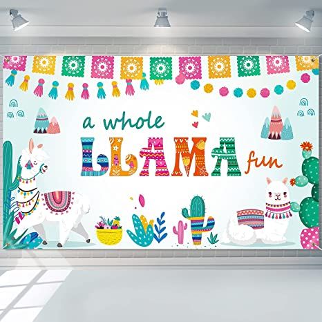 Amazon.com: Llama Backdrop a Whole Llama Fun Birthday Backdrop Cactus Mexican Theme Photography Background Fiesta Llama Party Birthday Decoration, Baby Shower Banner Cake Table Decors, 70.9 x 43.3 Inches : Home & Kitchen Theme Photography, Llama Party, Birthday Photo Booths, Llama Birthday, Mexican Theme, Mexican Party Theme, Cake Table Decorations, Baby Shower Banner, Birthday Decoration