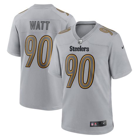 T.J. Watt Pittsburgh Steelers Nike Atmosphere Fashion Game Jersey - Gray Check more at https://anzstyle.com/product/nfl/pittsburgh-steelers/tj-watt-pittsburgh-steelers-nike-atmosphere-fashion-game-jersey-gray-7166/ Steelers Outfit, Nfl Steelers, Steelers Fan, Nfl Games, Game Jersey, Nike T, Gray Design, Football Fans, Pittsburgh Steelers