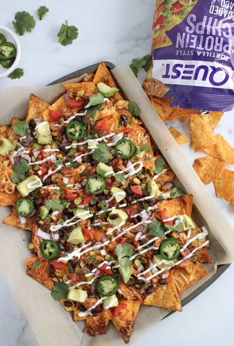 Loaded Cuban-Style Chicken Protein Nachos Recipe and Photos | POPSUGAR Food Protein Nachos, Super Bowl Snack, Leftover Taco Meat, Chicken Nachos Recipe, Chicken Protein, Protein Chips, Spicy Tacos, Cuban Style, Popsugar Food