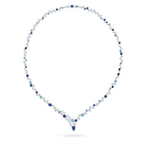 Celebrate special occasions with a sapphire, aquamarine and diamond necklace from Harry Winston. Explore fine jewelry creations on our website. Harry Winston Diamond Necklace, Harry Winston Necklace, Harry Winston Jewelry, Harry Winston Diamond, Handmade Gold Jewellery, Diamond Jewelry Designs, Diamond Pendants, Jewelry Aesthetic, Harry Winston