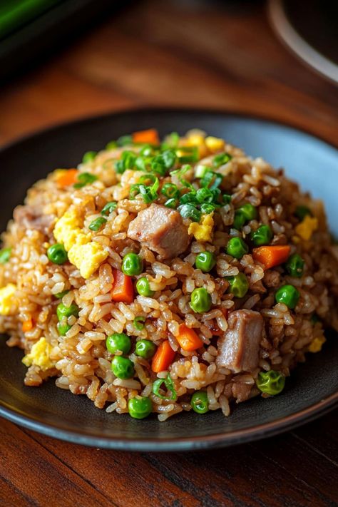 Pork Fried Rice Easy, Pork Fried Rice Recipe, Fried Rice Seasoning, Rice And Veggies, Recipes By Ingredients, Pork Fried Rice, Cooking Jasmine Rice, Savory Rice, Pork Stir Fry