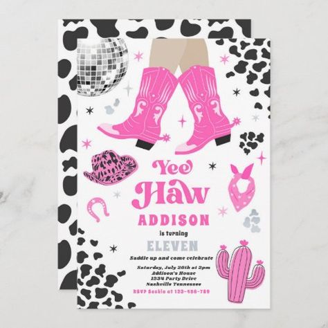 Disco Cowgirl Invitation, Disco Rodeo Party, Space Cowgirl Party, Space Cowgirl Birthday, Birthday Party Cowgirl, Birthday Party Disco, Disco Rodeo, Cowgirl Birthday Party Invitations, Rodeo Birthday Party