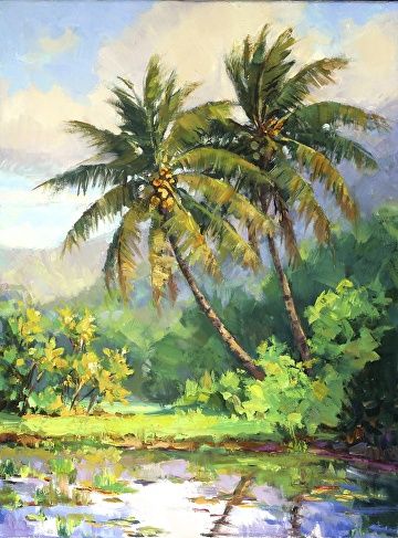 Jenifer Prince, Hawaii Painting, Watercolor Paintings Nature, Tropical Painting, World Most Beautiful Place, Hawaiian Art, Scenery Paintings, Landscape Art Painting, Watercolor Landscape Paintings