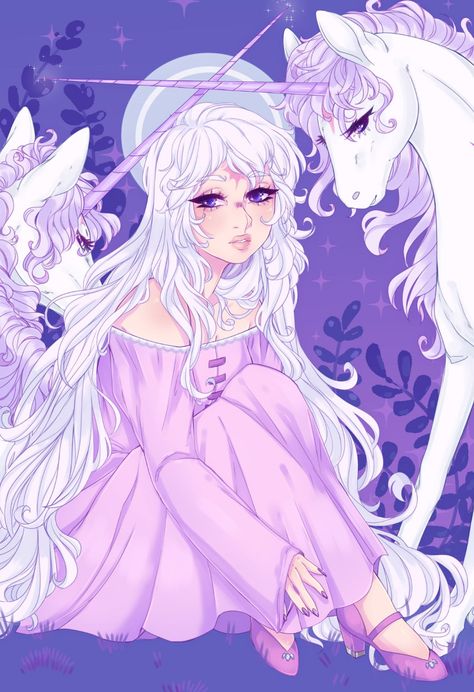 The Last Unicorn Movie, Lady Amalthea, Woman Cartoon, Anime Woman, Unicorn Drawing, Unicorn Pictures, Last Unicorn, The Last Unicorn, Unicorn Wallpaper