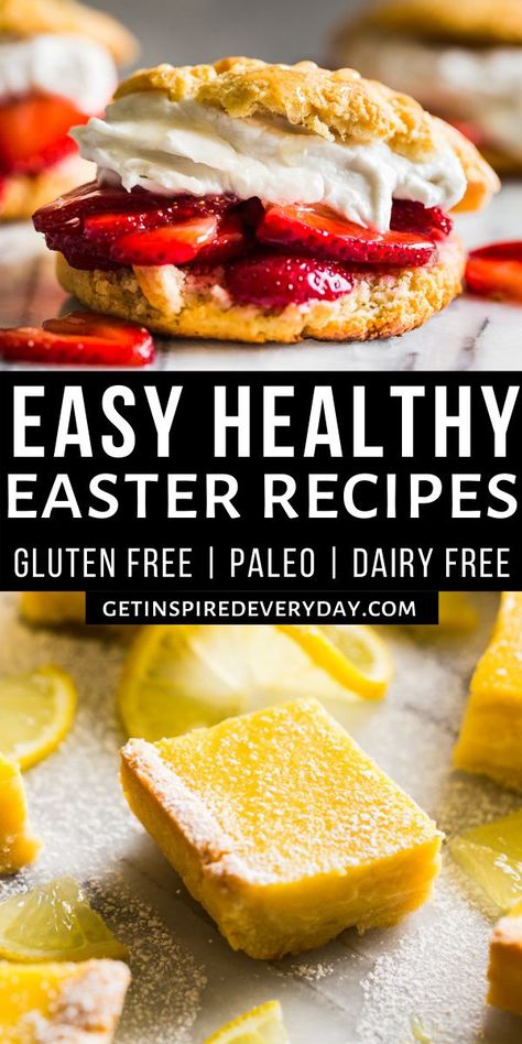 Everything you need in one place with these Easy Recipes to make for Easter, from simple and healthy desserts to the easiest dinners to make the holiday extra simple. You'll also find some healthy side dishes and breakfast recipes as well, everything to have the best and easiest Easter! Paleo Easter Side Dishes, Simple Easter Recipes, Paleo Easter Dinner, Easter Breakfast Side Dishes, Healthy Easter Sides, Easter Desserts Recipes Easy Healthy, Easter Healthy Recipes, Healthy Easter Recipes Dinner, Healthy Easter Desserts Recipes