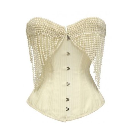 JP-014 Cream Striped Corset with Pearl Effect Embellishment ($63) ❤ liked on Polyvore featuring corsets, tops, lingerie, shirts and burlesque Princess Belle Costume, Belle Costume, Burlesque Costumes, Burlesque Costume, Boned Corsets, Corsets And Bustiers, Corset Lingerie, Looks Style, Clothing Accessories