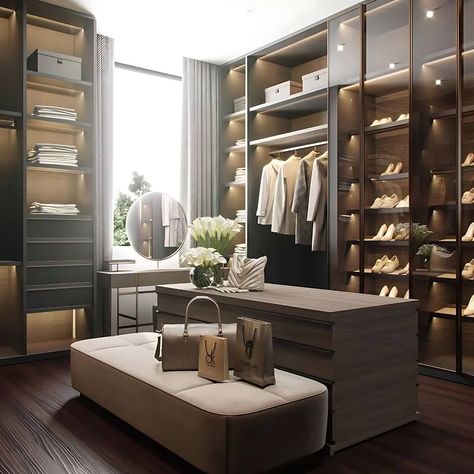 LUXXU Modern Design&Living | An elegant dressing room designed by @ia.buro! How would you describe the perfect closet? Design not only to enjoy but to live for! Join... | Instagram Elegant Dressing Room, Closet Organization Tips, Elegant Dressing, Luxxu Modern Design Living, Dressing Room Closet, Dream Closet Design, Walk In Closet Design, Luxury Closets Design, Italian Interior Design