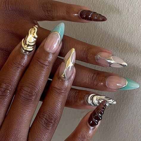 Trending Nail Designs for 2024: The Coolest Nail Ideas to Try Now | Glamour Textured Nail Art, Textured Nails, Trending Nail Designs, The Best Nail Designs, Different Color Nails, Best Nail Designs, Metallic Nail Art, Latest Nail Designs, French Manicures