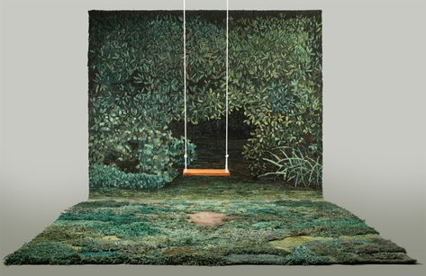 Alexandra Kehayoglou Topographical Landscape Rugs | Design Inspiration. | huntingforgeorge.com Conception Scénique, Textile Tapestry, Scenic Design, Carpet Design, Sculpture Installation, Stage Design, Wool Carpet, On The Floor, Visual Merchandising