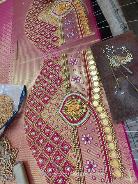 Mugurtham Blouse Design, Mugurtham Blouse Aari Work, Exclusive Blouse Designs, Full Sleeves Blouse Designs, Magam Work, Latest Bridal Blouse Designs, Latest Blouse Designs Pattern, Aari Blouse, Cutwork Blouse Designs