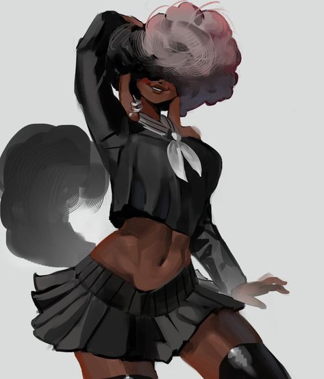 Magic For Kids, Black Characters, Black Anime Characters, Anime Warrior, Black Love Art, Commissions Open, Female Character Design, Monster Girl, Black Women Art