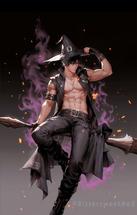 Handsome Anime Characters, Witch Men, Witch Boy, Novel Game, Male Witch, Anime Guys Shirtless, J G, Cool Anime Guys, Witch Costume