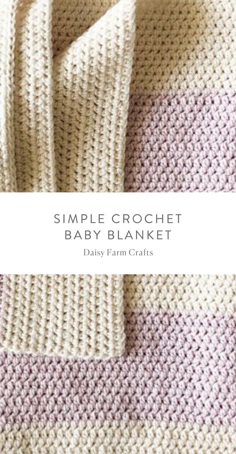 Simple Crochet Baby Blanket, Modern Haken, Crochet Baby Blanket Beginner, Daisy Farm, Crochet Baby Blanket Free Pattern, Crochet Unique, Easy Baby Blanket, Crochet Blanket Pattern Easy, Easy Crochet Baby Blanket