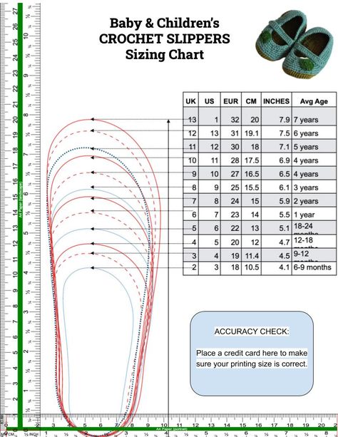 Crochet Slipper Sizing Chart, Crochet Slipper Sizes Chart, Childrens Slippers Crochet, Crochet Sole Size Chart, Slipper Size Chart, Crochet Kids Slippers, Baby Shoe Crochet, Shoe Crochet, Crochet Sole