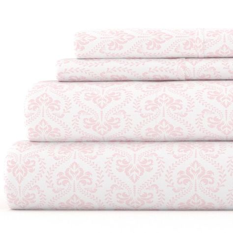 Pink Bed Sheets, Pillow Case Mattress, Pattern Sheet, Pink Sheets, College Apartment Decor, Percale Sheets, Pink Pattern, Twin Sheet Sets, Pink Bedding