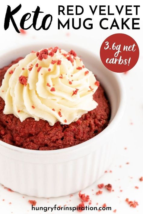 A red velvet cake is not only a real eye-catcher - it also tastes incredibly good. Unfortunately, a whole cake is always a lot of work - which is why recipes like this keto red velvet mug cake are so convenient! Quick to make, easy, and still just as delicious! And it's even sugar-free and 100% low carb with only 3.6g of usable carbs per serving. Red Velvet Keto Cake, Low Carb Red Velvet Cake, Keto Red Velvet Cake, Red Velvet Mug Cake Recipe, Vlogging Ideas, Red Velvet Mug Cake, Smart Sweets, Quick Keto Dessert, Low Carb Mug Cakes