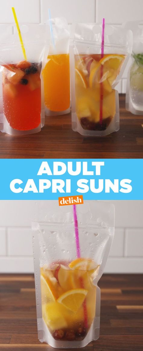 Adult Capri Sun Recipe, Alcholic Drinks, Beach Drinks, Diy Drinks, Capri Sun, Boozy Drinks, Breakfast Drink, Alcohol Drink Recipes, Alcohol Recipes