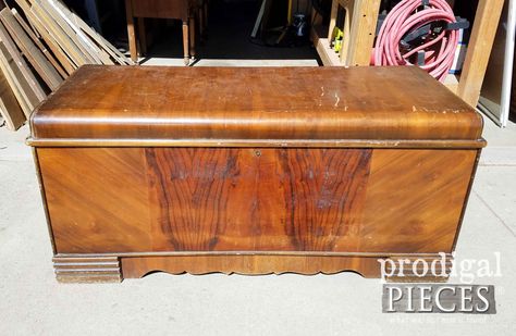 Refinish Hope Chest, Hope Chest Redo, Hope Chest Makeover, Cedar Chest Redo, Chest Of Drawers Decor, Trunk Makeover, Chests Diy, Chest Makeover, Chest Ideas