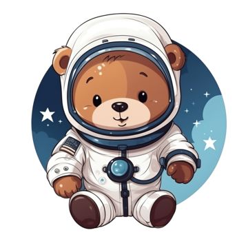 Astronaut Bear, Astronaut Cartoon, Logo Cloud, Father Images, Bear Cute, Bear Drawing, Marketing Poster, Animal Png, Fall Music