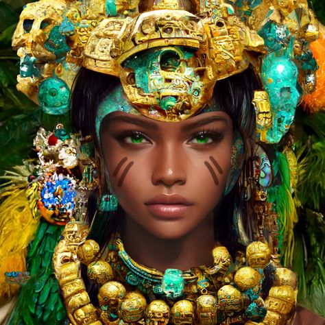 ArtStation - Mayan Princess Mayan Outfit, Mayan Woman Art, Mayan Women Goddesses, Mayan Culture Aesthetic, Female Mayan Warrior, Ancient Mayan Clothing, Mayan Princess Art, Aztec Warrior Princess, Mayan Queen