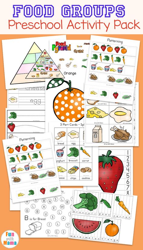 Food Groups Preschool Activities, Chart and food pyramid printables for kindergarten kids via @funwithmama Food Groups Preschool, Printables Organizational, Healthy Food Activities, Preschool Food, Nutrition Activities, Homeschool Worksheets, Food Activities, Food Pyramid, Food Groups