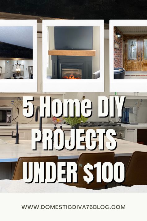 5 DIY Home Improvement Projects Under $100 Small Diy House Projects, Simple Home Projects, Low Cost Home Improvements, Home Diy Projects On A Budget, Cheap Home Improvements, Home Projects On A Budget, Cheap Ways To Update Your Home, House Diy Projects, Cheap Diy Home Improvements