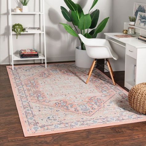 Bungalow Rose Leea Oriental Powder Pink Area Rug & Reviews - Wayfair Canada Apt Decor, Pink Rectangle, Rose Rug, Quaint Cottage, Storybook Cottage, Urban Loft, Wayfair Furniture, Bed In Living Room, Light Grey Area Rug