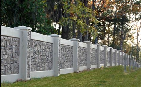 yep Concrete Fence Wall, Tor Design, Fence Wall Design, Compound Wall Design, Stone Fence, Modern Fence Design, House Fence Design, Stone Wall Design, Cheap Fence