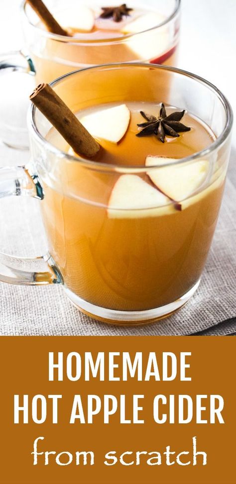 Homemade Hot Apple Cider, Spiced Apple Cider Recipe, Hot Apple Cider Recipe, Homemade Cider, Nonalcoholic Drinks, Apple Cider Drink, Mulled Apple Cider, Best Apple Cider, Cider Drinks