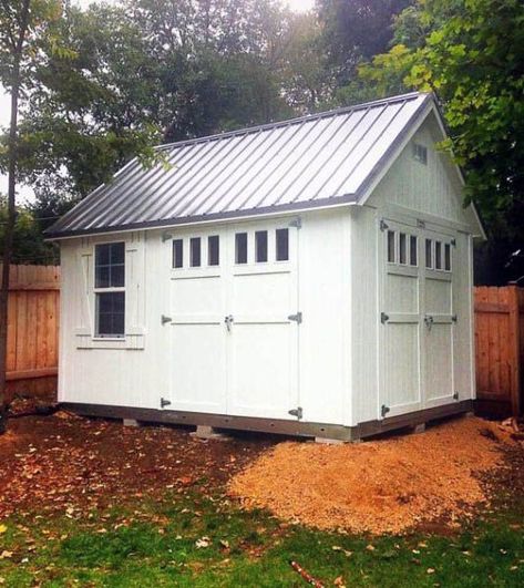 Top 60 Best Backyard Shed Ideas - Outdoor Storage Spaces White Shed, Shed Makeover, Tuff Shed, Backyard Storage Sheds, Roof Pitch, Build Your Own Shed, Custom Sheds, Cheap Sheds, Backyard Storage