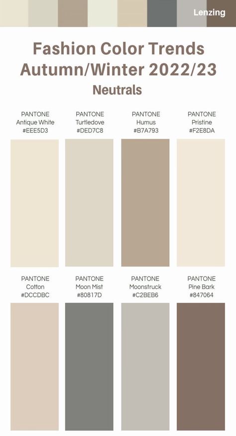 2022 Color Trends, Winter Neutrals, Pantone Trends, Design Color Trends, Pantone Fall, Pantone Colour Palettes, Trending Paint Colors, Colour Combinations Fashion, Color Combinations For Clothes