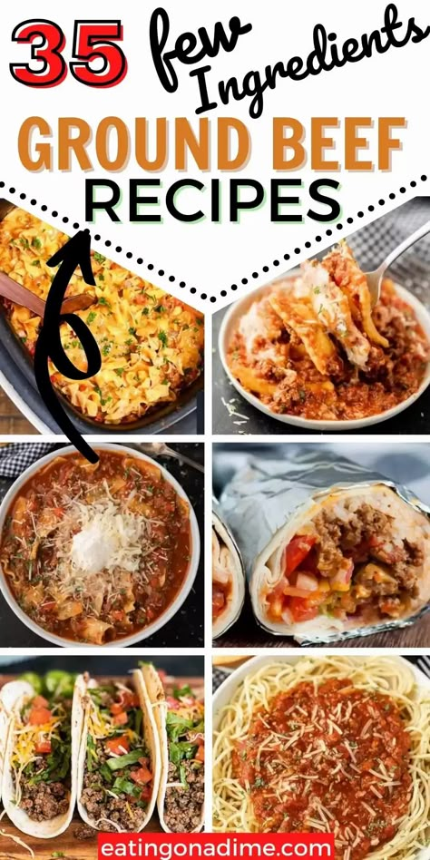 Easy Ground Beef recipes with few ingredients - Eating on a Dime Ground Beef Stew Recipes, Ground Beef Crockpot Recipes, Family Friendly Dinner Recipes, Crock Pot Lasagna Recipe, Air Fryer Recipes Keto, Dinner Noodles, Recipes Using Ground Beef, Dinner Sandwich, Best Lasagna Recipe