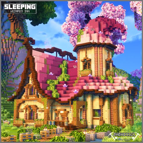 Check out this fantasy style house as part of my build series! Let me know what you think!

If you like what you see consider following me on Instagram! Minecraft Fairy Builds Tutorial, Wizard Minecraft House, Fairy House Minecraft Builds, Minecraft Shop Build, Witchy House Minecraft, Minecraft Mystical House, Minecraft Colorful Builds, Fairy Builds Minecraft, Amethyst Minecraft Builds