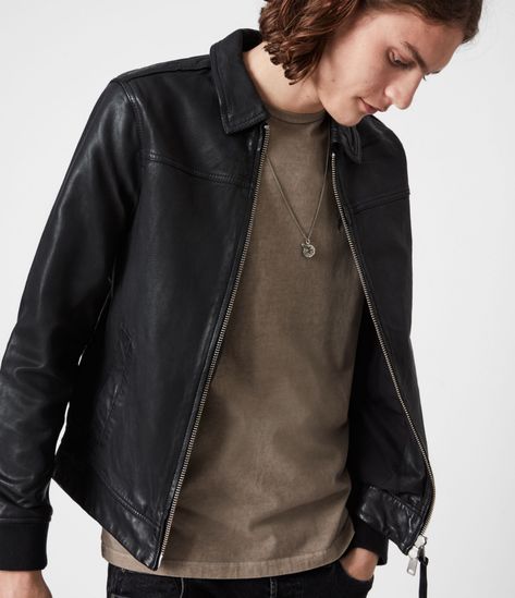 All Saints Leather Jacket, Leather Jacket Mens, Jackets Denim, Leather Jacket Black, Mens Wear, Leather Jacket Men, Coats And Jackets, All Saints, Leather Jackets