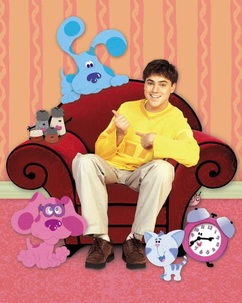 Blues Clues Joe, Maggie And The Ferocious Beast, Donovan Patton, Winter Outfit Christmas, 2000s Childhood Memories, Thinking Chair, Baby Movie, Toy Brands, Blue's Clues