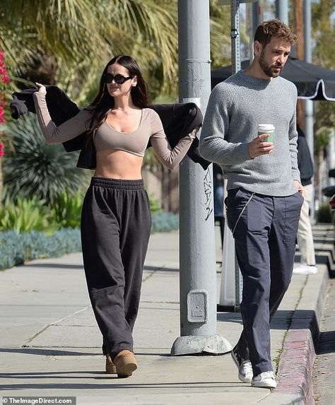 Bachelor Nation's Nick Viall, 42, and his younger fiancée Natalie Joy, 24, spotted out | Daily Mail Online Natalie Joy, Nick Viall, Beige Crop Tops, Atlanta Restaurants, Bachelor Nation, Couple Romance, The Duo, Black Sweatpants, Boris Johnson