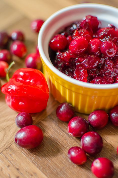 Habanero Cranberry Sauce Recipe - using locally harvested Oregon cranberries Cranberry Sauce Thanksgiving, Cranberry Jello, Easy Cranberry Sauce, Cranberry Thanksgiving, Cranberry Compote, Cranberry Orange Sauce, Canned Cranberry Sauce, Cranberry Jam, Cranberry Relish