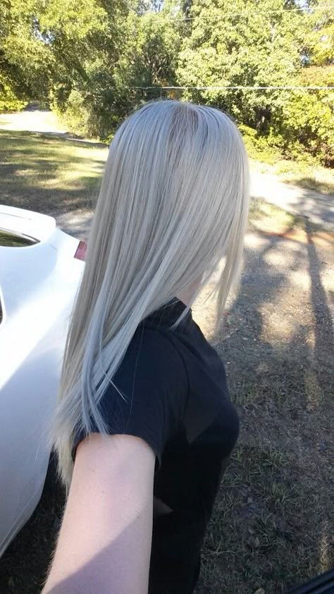 Wella Color Charm: Frosty Ash with Pale Ash Blonde toner done at home. No edit or filter. Frosty Blonde Hair, Ash Blonde Toner, Platnium Blonde Hair, Cecily Knight, Blonde Toner, Blonde Layered Hair, Grey Hair Dye, Wella Color Charm, Silver Blonde Hair