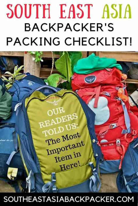 Southeast Asia Packing, Southeast Asia Packing List, Asia Packing List, Backpacking Checklist, Backpacking Asia, Tutorial Hijab, Packing Checklist, Backpacking Tips, South East Asia