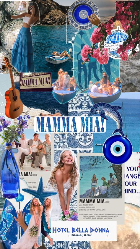 Mama Mia Aesthetic Wallpaper, Mama Mia Wallpaper, Mamma Mia Collage, Mamma Mia Wallpaper, Mama Mia Aesthetic, Mia Wallpaper, Mamma Mia Vibes, Summer Beach Wallpaper, Stellan Skarsgård