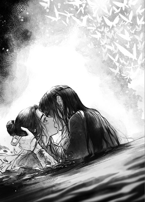 heaven official’s blessing/tiān guān cì fú book 3 art (hualian, hua cheng x xie lian, tgcf) Heaven's Official Blessing Novel Art, Heavens Official Blessing Manga Panels, Heaven Officials Blessing Official Art, Hevean Official Blessings Fan Art, Tgcf Official Art Novel, Book 4 Tgcf, Heaven's Official Blessing Official Art, Xie Lian Necklace, Tgcf Novel Art