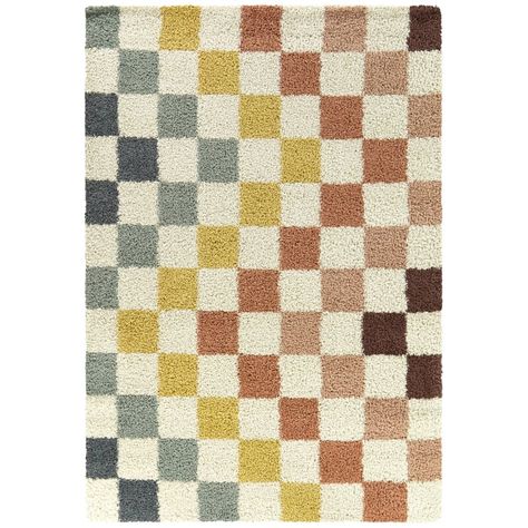 AllModern Leonie Florence-Graham Checkered Rainbow Coloured Shag Area Rug & Reviews - Wayfair Canada Area Rug Sets, Organic Lines, Checkered Rug, Yellow Area Rugs, Shag Area Rug, Yellow Rug, Rug Sets, Contemporary Rugs, Organic Modern