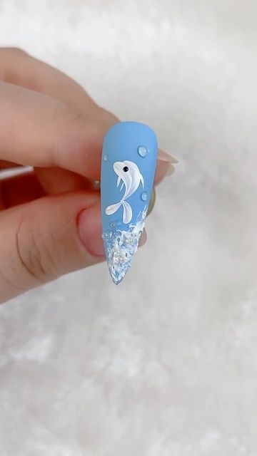 Fish Nail Art, Fish Nails, Nail School, June Challenge, Doll Making Patterns, 3d Fish, 3d Nail Art Designs, School Nails, Cute Fish