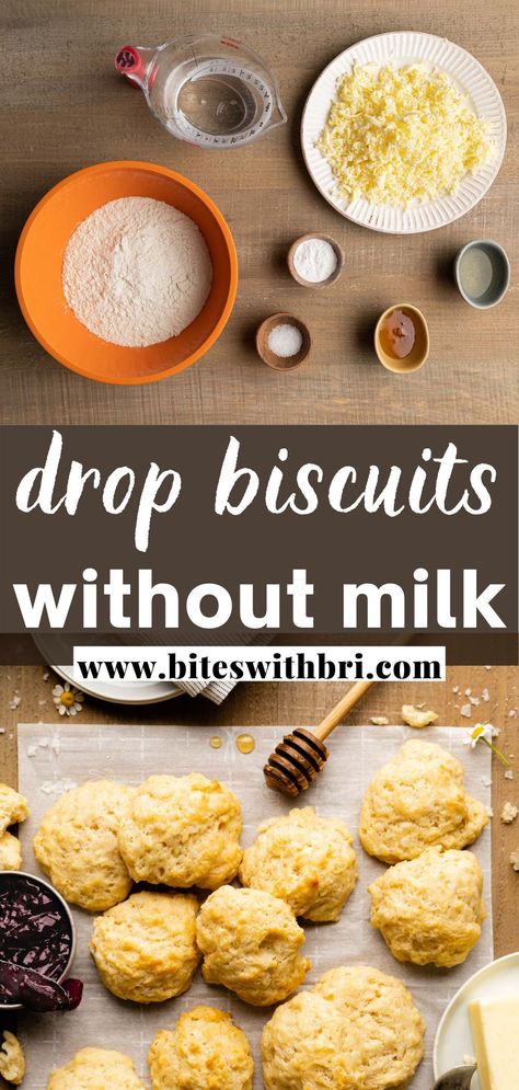 Biscuit Recipe Without Milk, Biscuit Recipe No Milk, Quick Biscuit Recipe, Drop Biscuit Recipe, Yeast Biscuits, Homemade Biscuits From Scratch, Homemade Drop Biscuits, Dinner Biscuit, Quick Biscuits